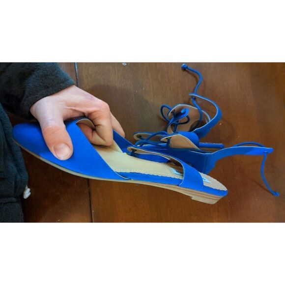 Steve Madden Shoes | Steve Madden Laara Blue Lace Up Pointed Toe Flat | Color: B - Picture 3 of 6